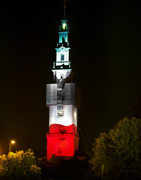 Wizualizacja oświetlenia wieży sanktuarium. fot. mat. pras.