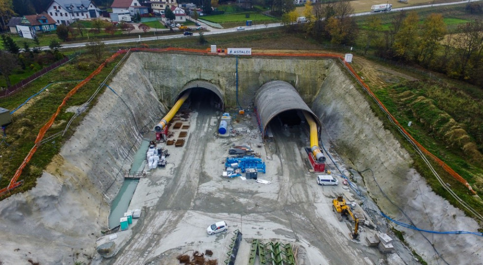 Budowa tunelu na S7 zakopiance. fot. GDDKiA