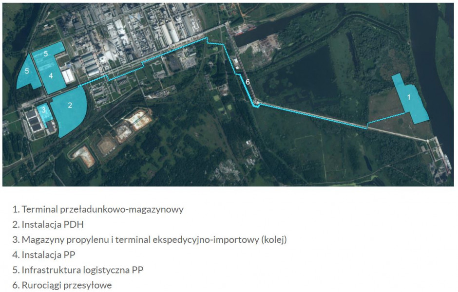 Mapa planowanego kompleksu Polimery Police. fot. Grupa Azoty