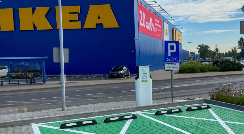 Nowe stacje ładowania e-samochodów przy sklepach IKEA