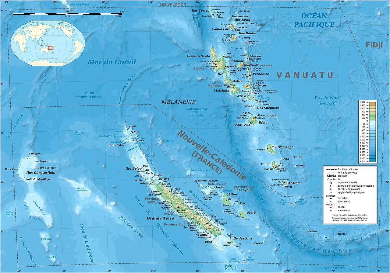 Mapa Nowej Kaledonii, fot. Eric Gaba (Sting)/wikimedia, licencja CC BY-SA 4.0