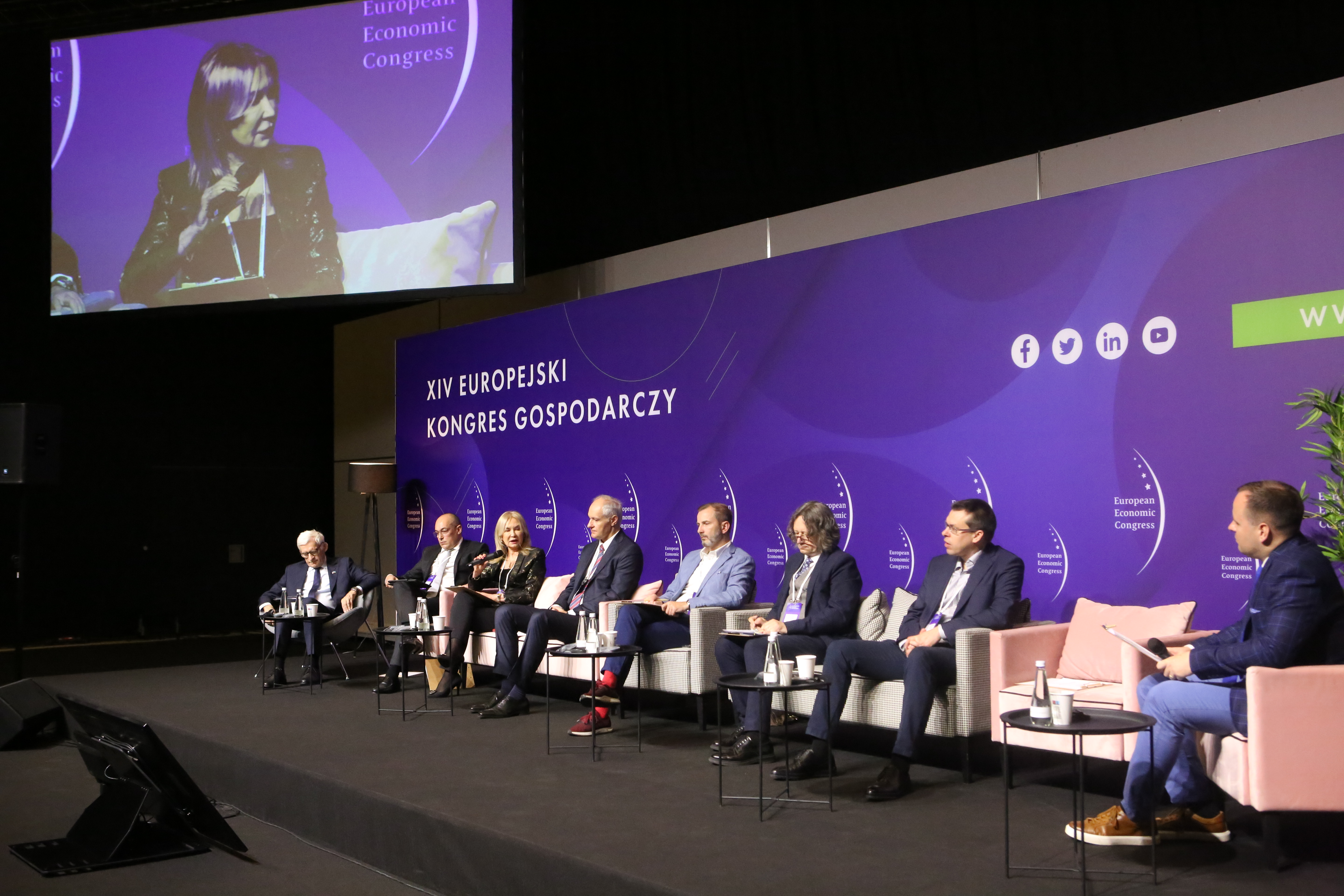 Panel „Nauka, biznes, transformacja” w czasie XIV Europejskiego Kongresu Gospodarczego w Katowicach Fot. PTWP