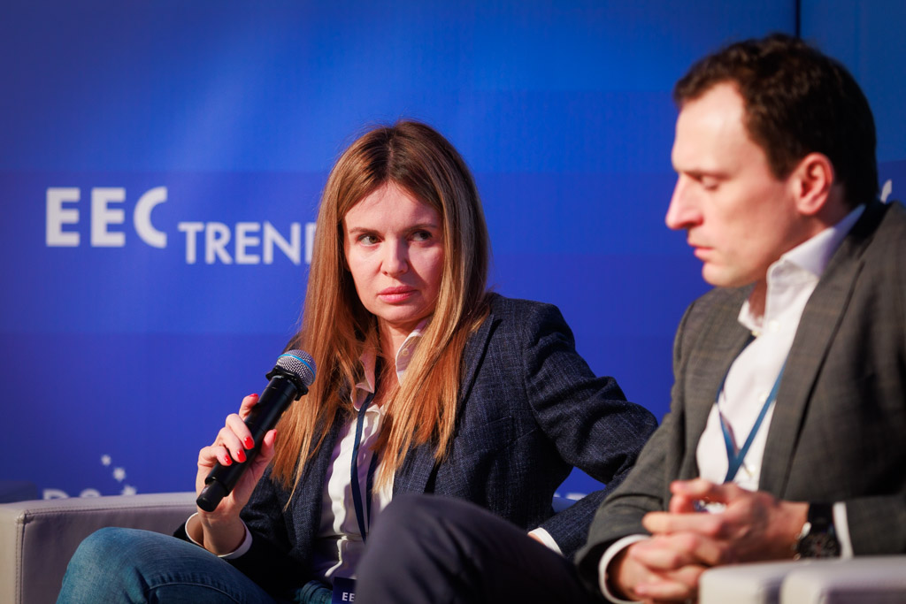 Joanna Namysł na konferencji EEC Trends mówiła m.in. o inwestowaniu w start-upy. Fot. PTWP