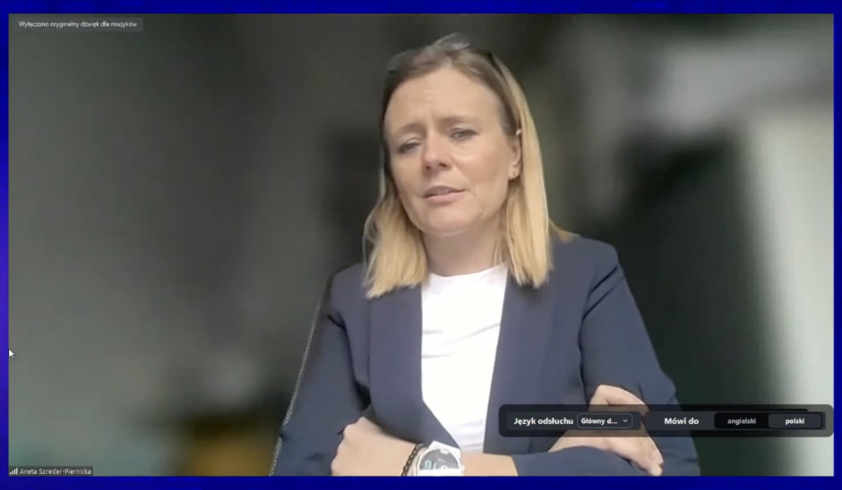 Aneta Szreder-Piernicka, dyrektor ds. handlowych w Zarządzie Morskich Portów Szczecin i Świnoujście. W panelu brała udział online. Fot. PTWP