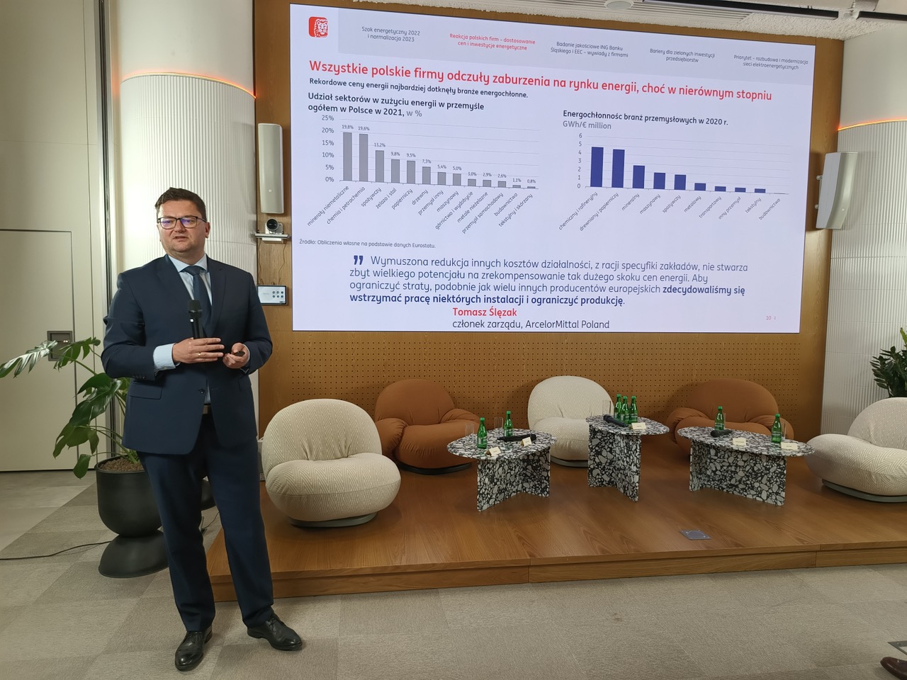 Leszek Kąsek, starszy ekonomista ING Banku Śląskiego, zaprezentował główne tezy raportu. Fot. PTWP