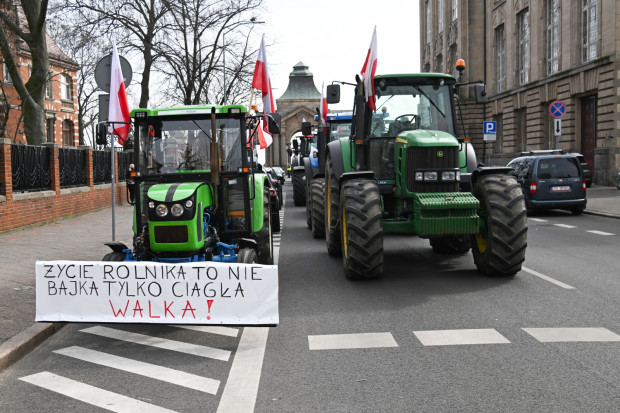Rolnicze protesty sparaliżowały drogi w całej Polsce (fot. PAP/Marcin Bielecki)