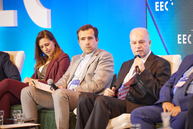 Joanna Świątkowska, zastępca sekretarza generalnego, Europejska Organizacja ds. Cyberbezpieczeństwa (ECSO), Aleksander Skołożyński, CFO, członek zarządu ds. finansowych, Cellnex Poland, Paweł Nogowicz, prezes zarządu, Evercom 