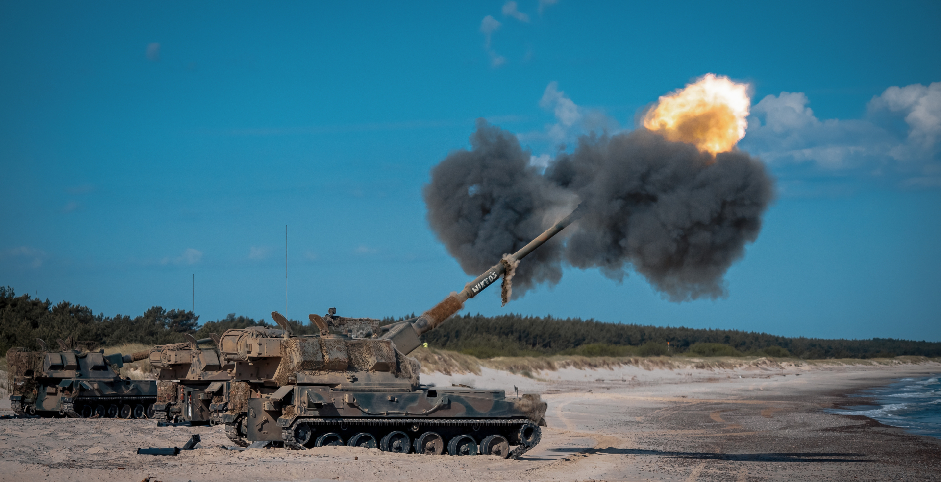 Selbstfahrende Haubitze Krab Kaliber 155 mm. Foto: HSW