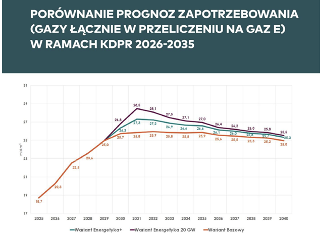 Previsiones de demanda de gas. Foto: Gaz-System