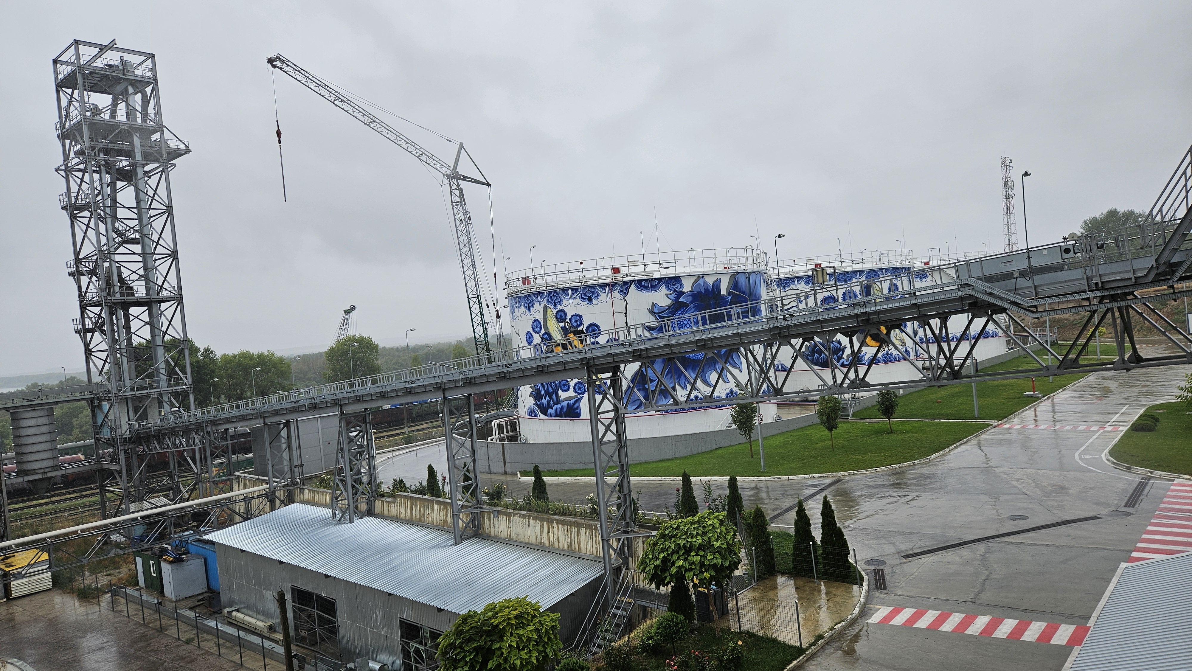 Giurgiulești limanında faaliyet gösteren iki tahıl terminali bulunmaktadır. Fotoğraf: Adam Sierak / PTWP