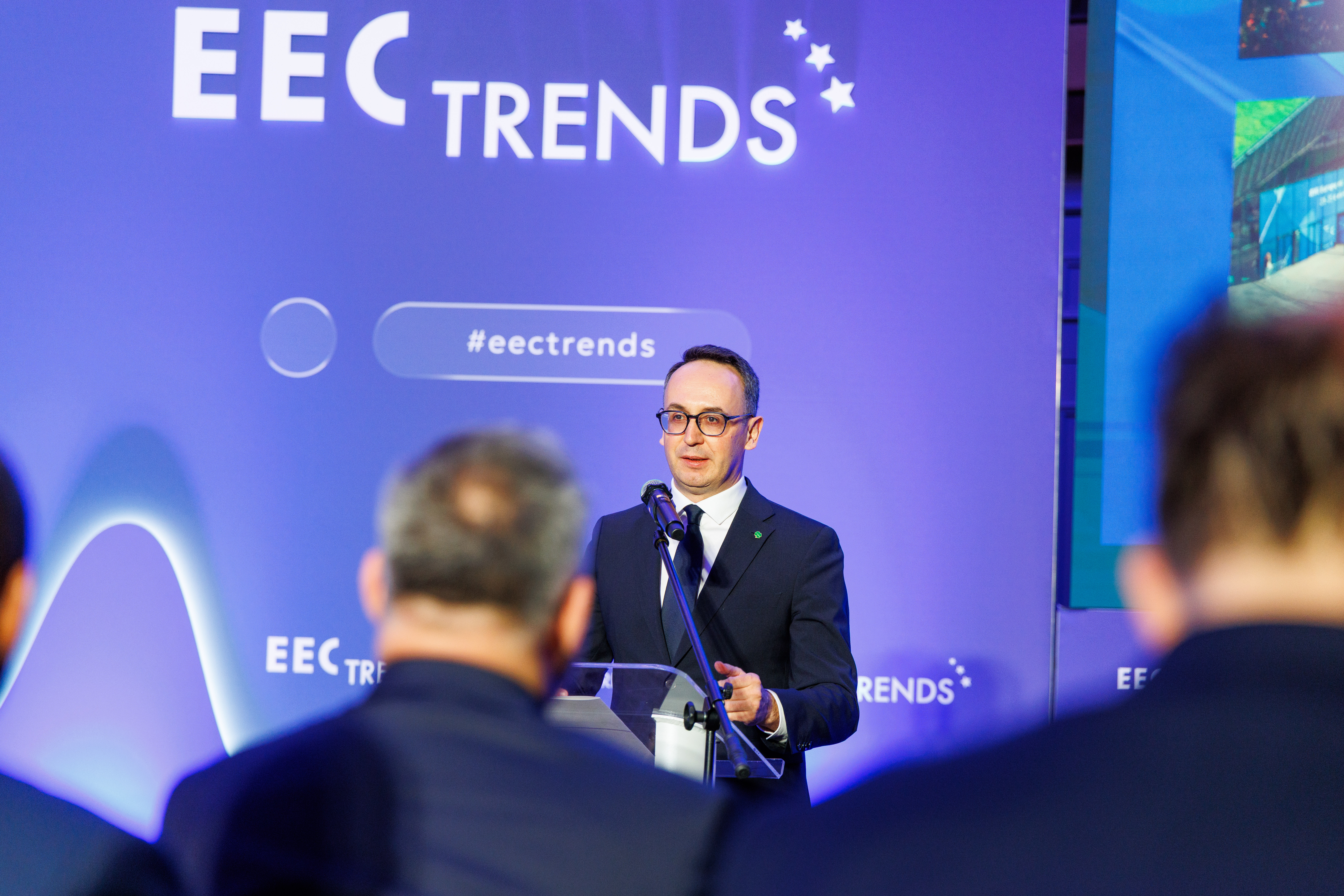 Minister Dariusz Klimczak podczas wystąpienia na EEC Trends. Fot: PTWP