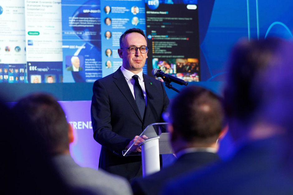 Minister infrastruktury Dariusz Klimczak na lutowym EEC Trends, konferencji, która stanowi prolog Europejskiego Kongresu Gospodarczego. Fot: PTWP