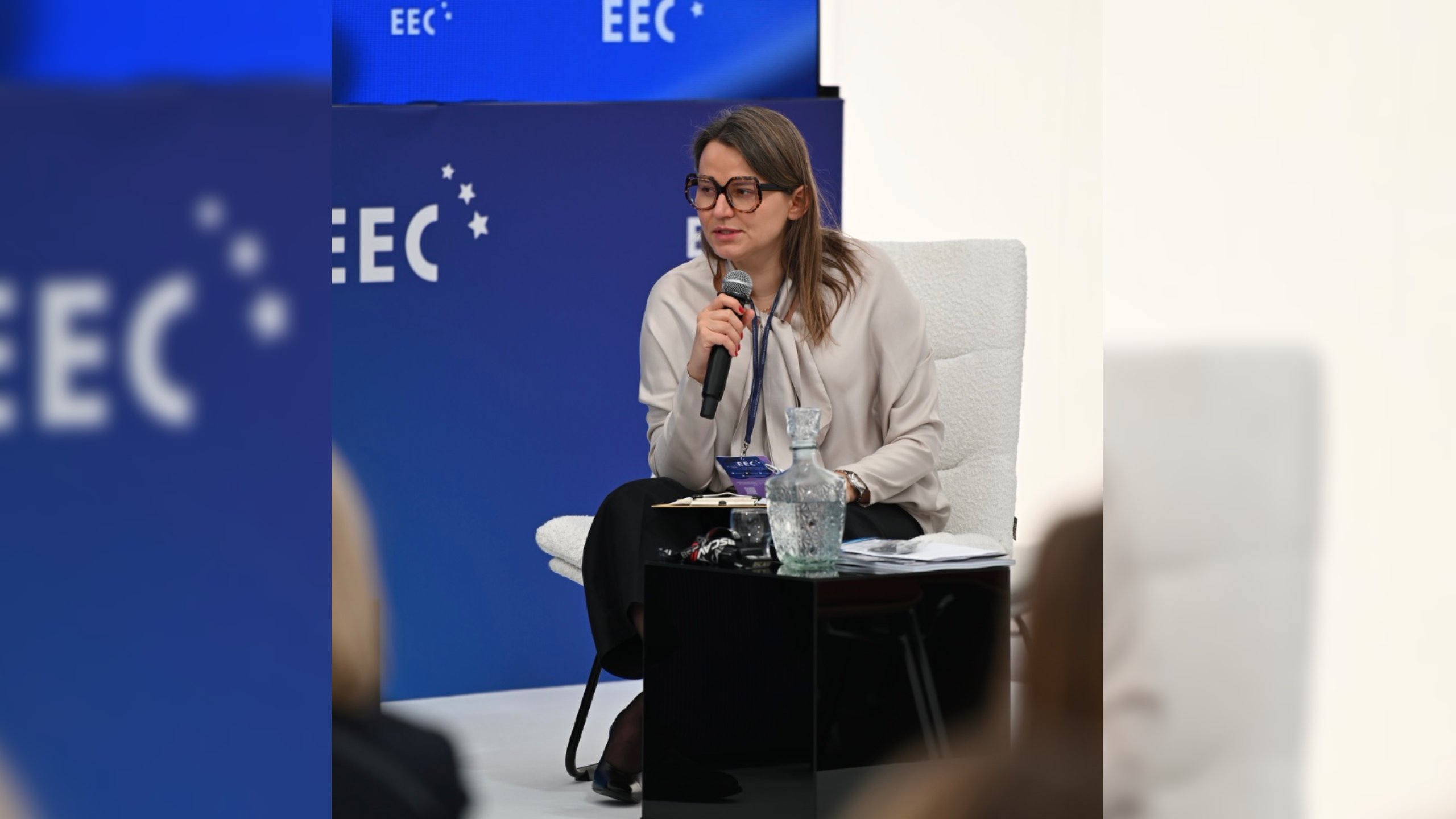 Dyskusję moderowała Marta Poślad, przewodnicząca Amerykańskiej Izby Handlowej w Polsce Fot. Materiały prasowe / American Chamber of Commerce / Piotr Król