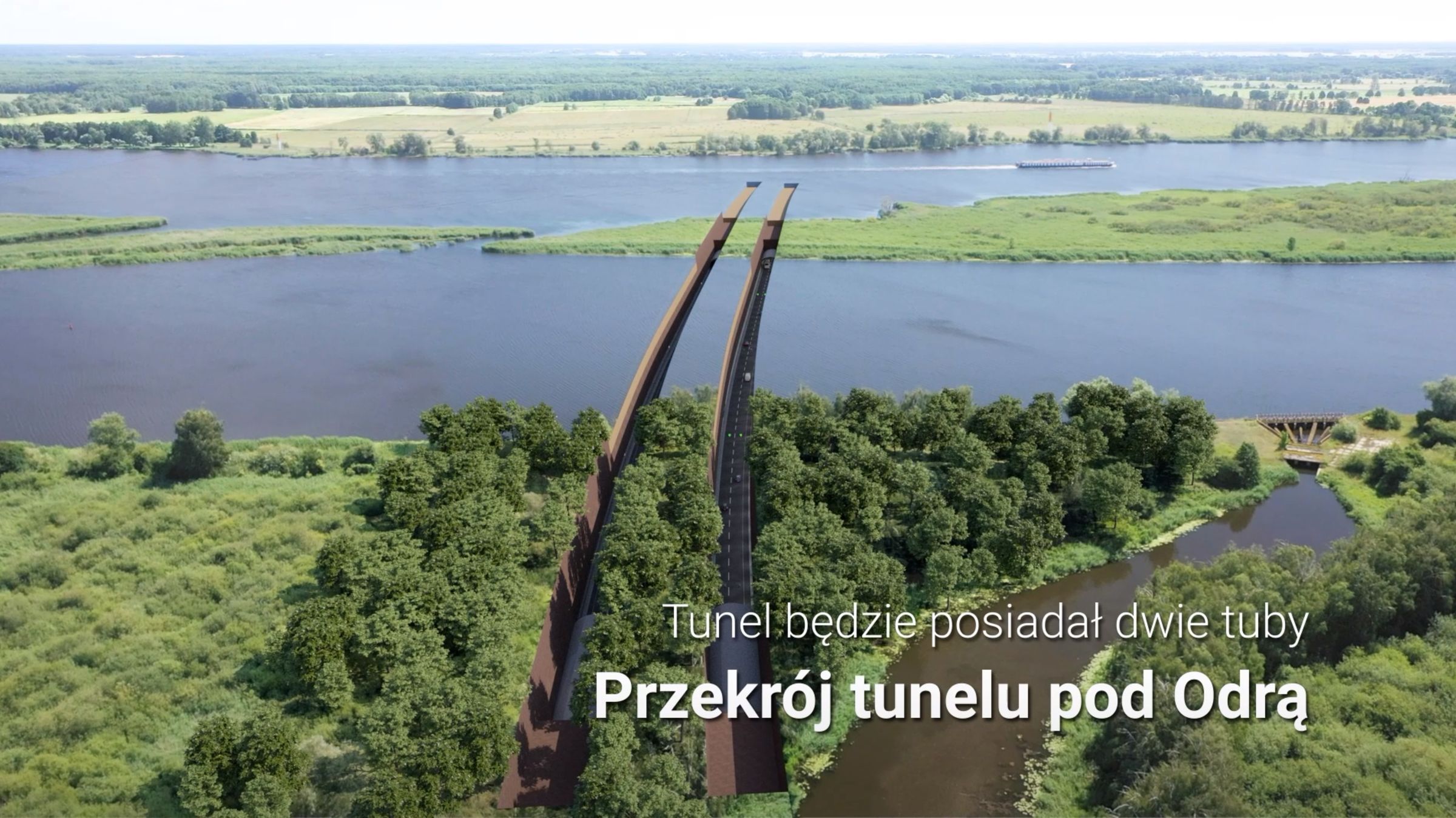 Pięciokilometrowy tunel pod dnem Odry w ciągu Zachodniej Obwodnicy Szczecina będzie najdłuższą tego typu konstrukcją w całej Polsce. Mat. GDDKiA