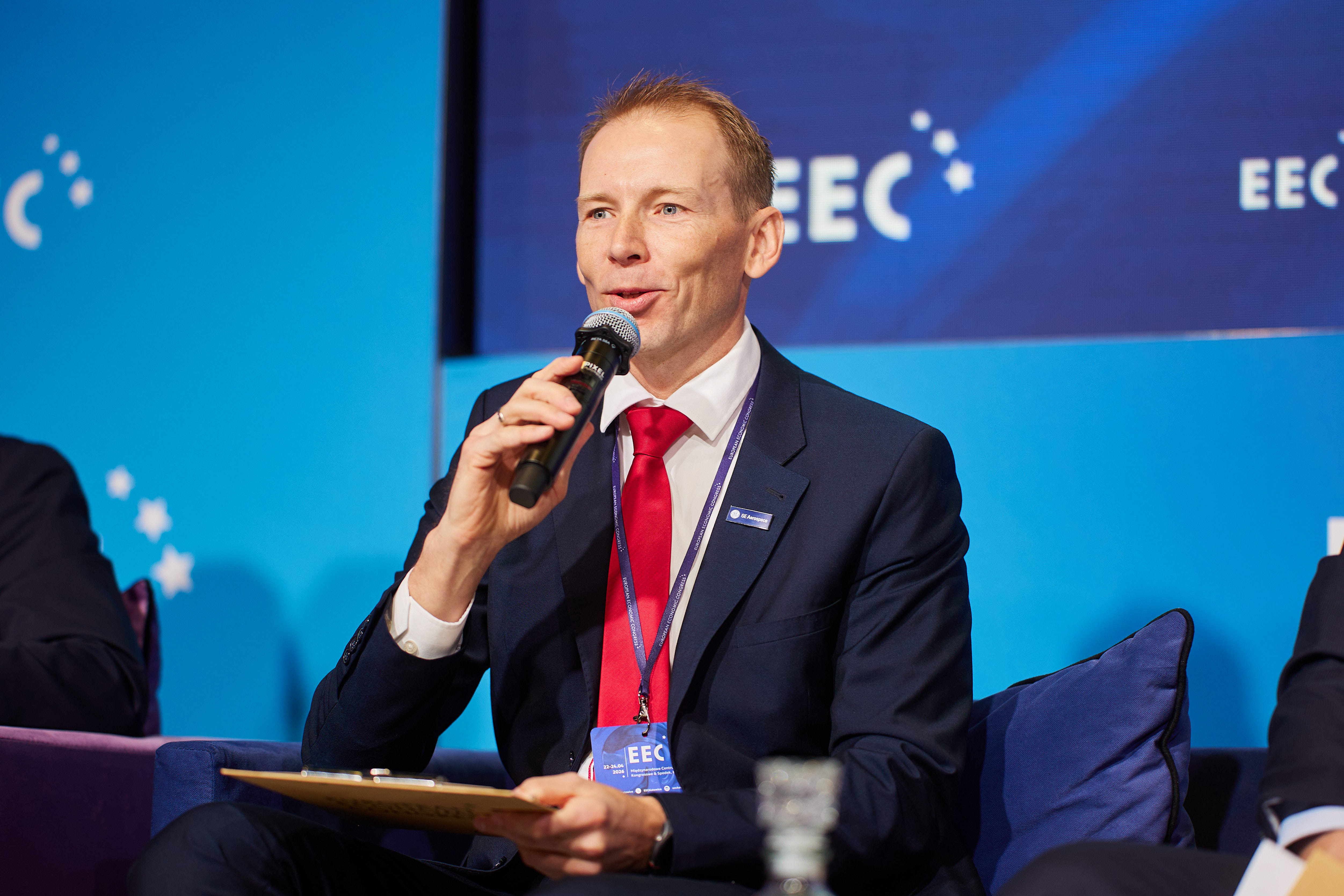 Radosław Serwiński, lider ds. inżynierii, GE Aerospace, prezes zarządu, Laboratorium Badań Napędów Lotniczych „Polonia Aero” Fot. PTWP