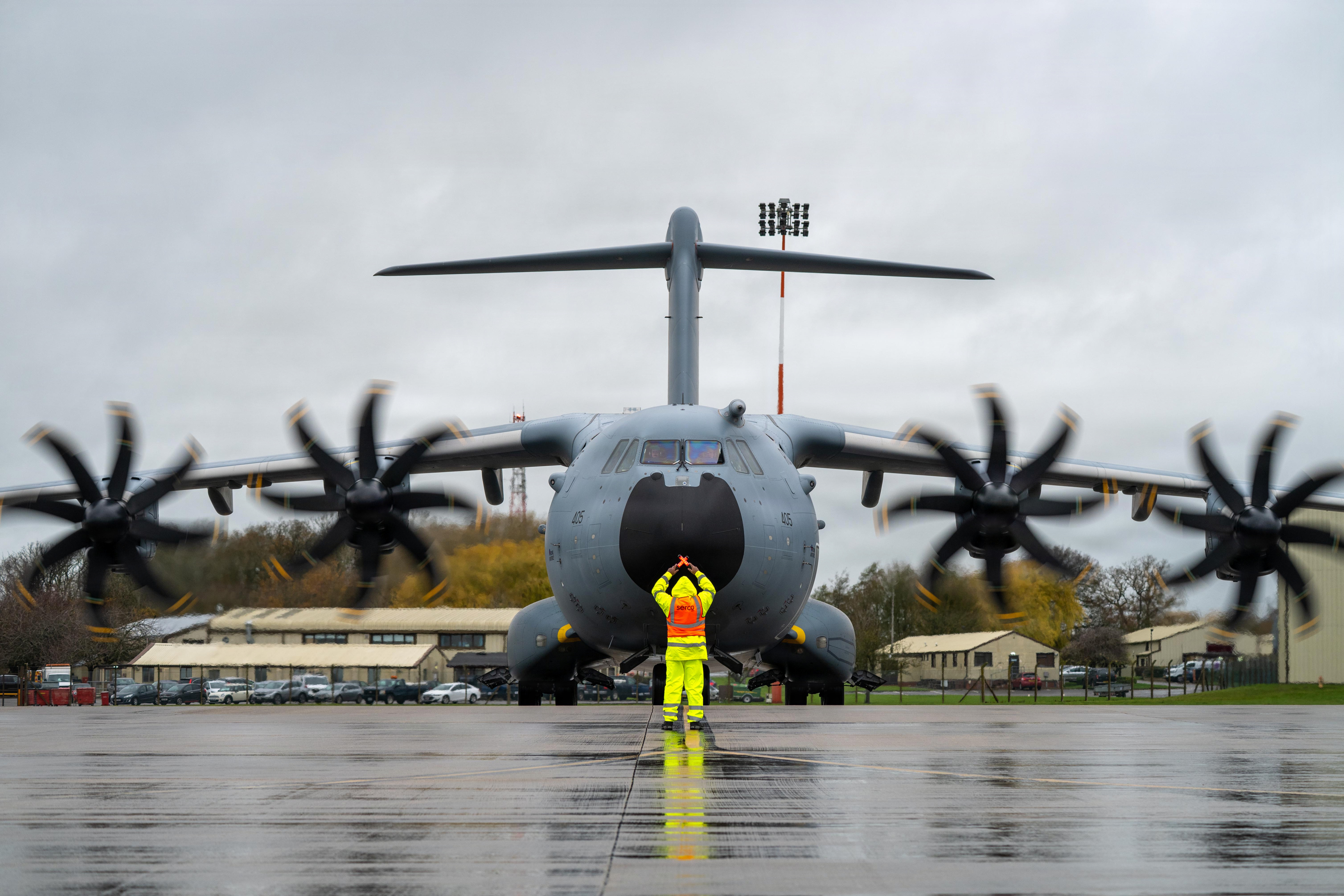 Brytyjski samolot transportowy Atlas C1, czyli miejscowe oznaczanie A400M Atlas Fot: Tech. Sgt. Jessica Avallone / DVIDSHUB / CC0 (Public domain/Domena publiczna)