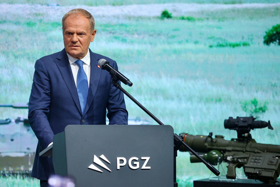 Premier Donald Tusk na targach obronnych w Kielcach Fot. Adam Kumorowicz / PAP